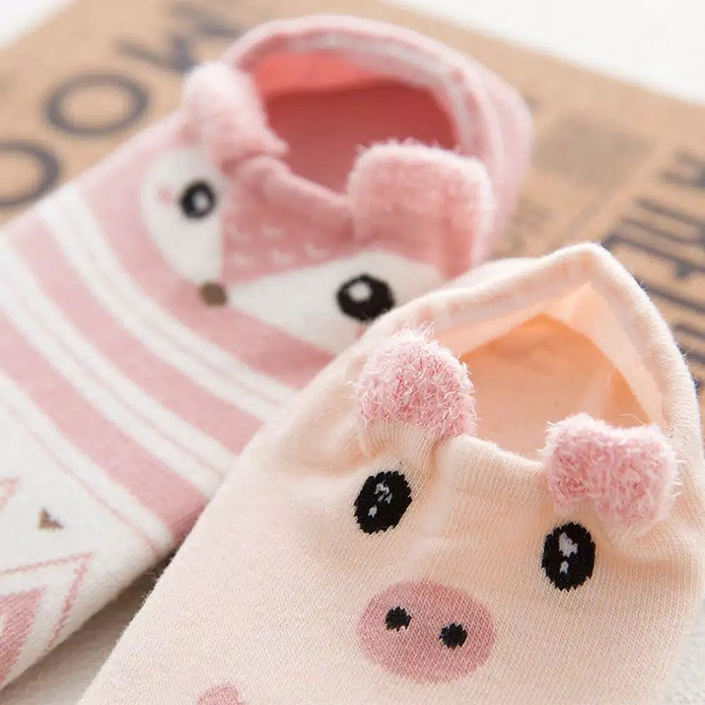 Kaus Kaki 3D Wanita Lucu Imut Lovely Animal Cotton Socks Casual