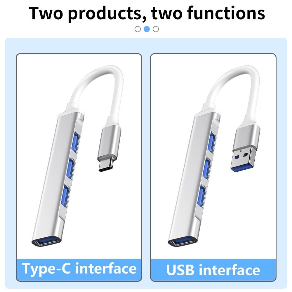 Hub 4 Port USB 3.0 Tipe C 5Gbps Kecepatan Tinggi Untuk Komputer PC