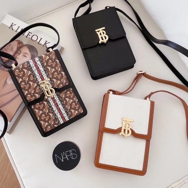 Produk Premium.. Tas burberry pouch tali lanyard (Pouch Hp) Small Branded Leather Bag RTQ
