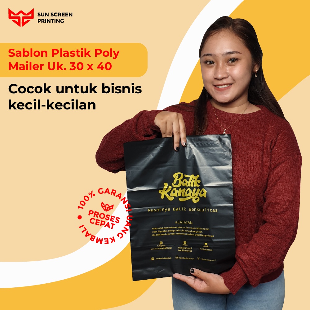 Plastik Polymailer Custom Sablon Packing Olshop 30x40 Free Design COD