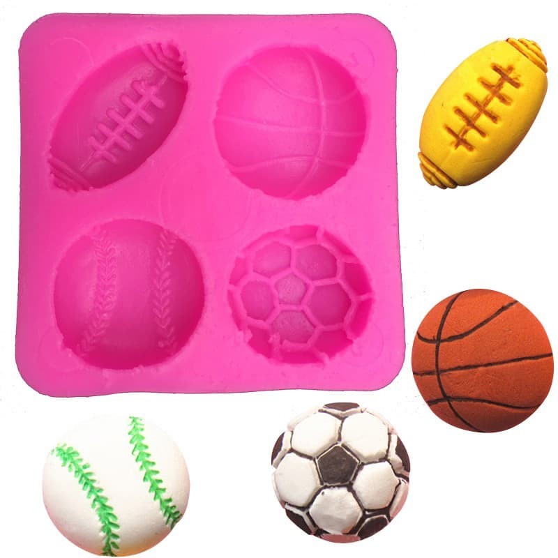 3D Silicone Mold Fondant Cake Decoration - Sport Ball