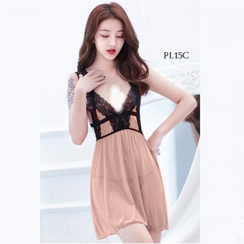 [TOKO TERPERCAYA] SEXY LINGERIE BAJU TIDUR WANITA DEWASA NIGHTGOWN LACE PREMIUM NUDE PL15C