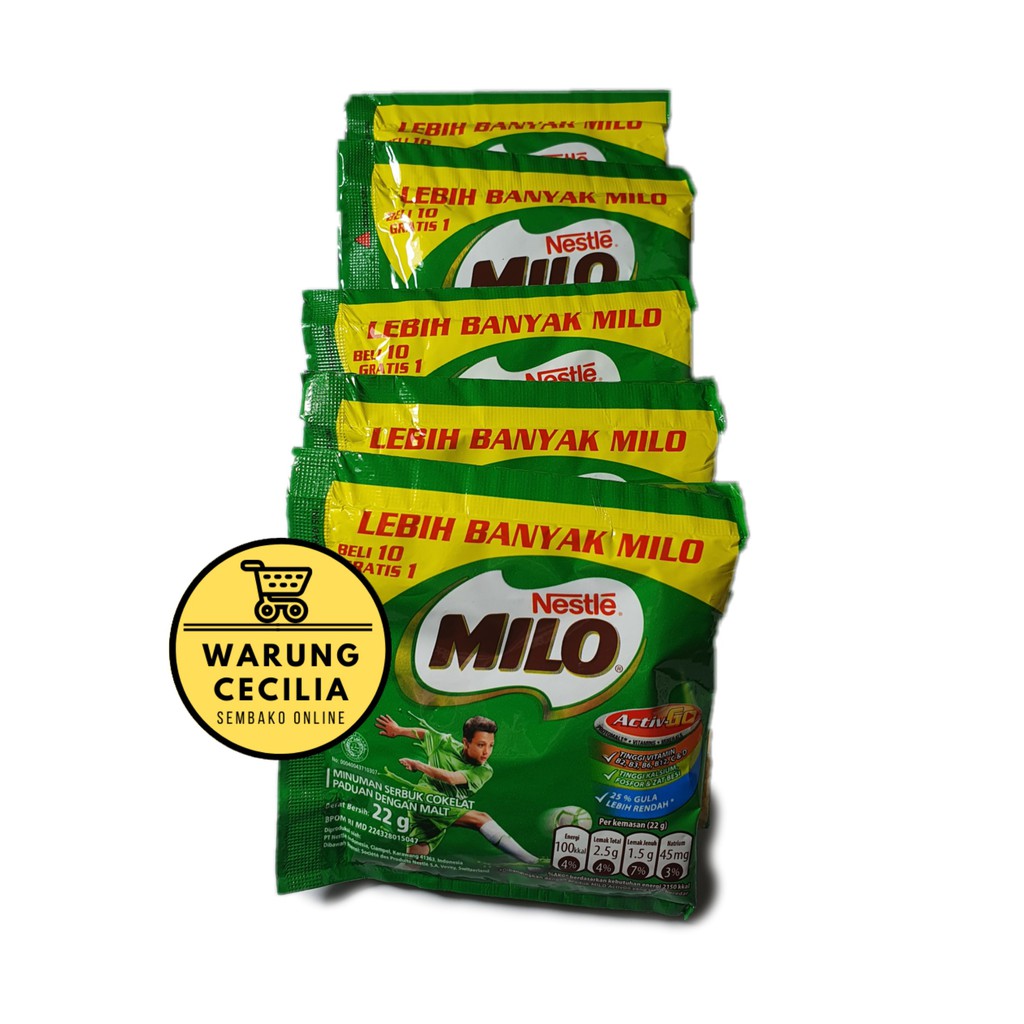 

MILO Saset @22gr - Susu Saset (1 renceng = 10 pcs)