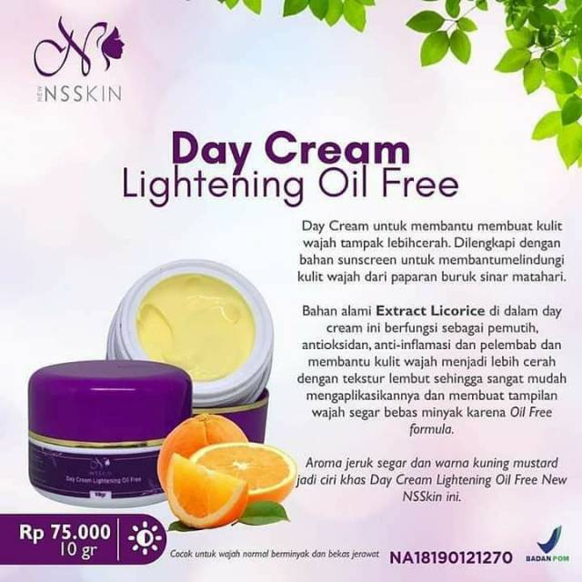 

DAY CREAM Lightening Oil Free New NS SKIN