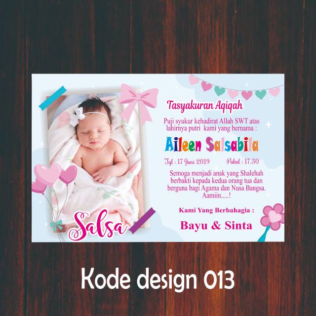 Kartu Ucapan Aqiqah Selapanan Tasyakuran Kelahiran Tasyakuran Aqiqah 4 Bulanan Dll P Shopee Indonesia