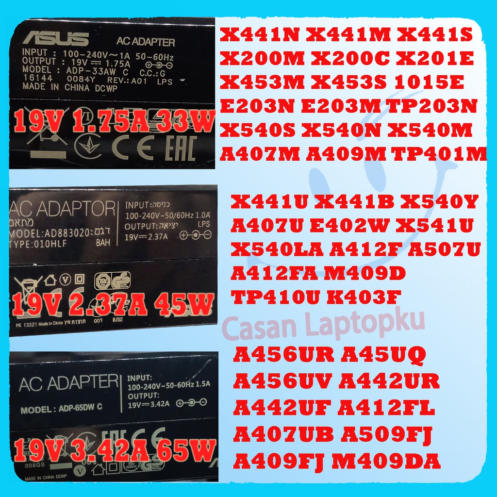 Charger Laptop Asus vivobook X453S X441S X441U X441M X441N X441B