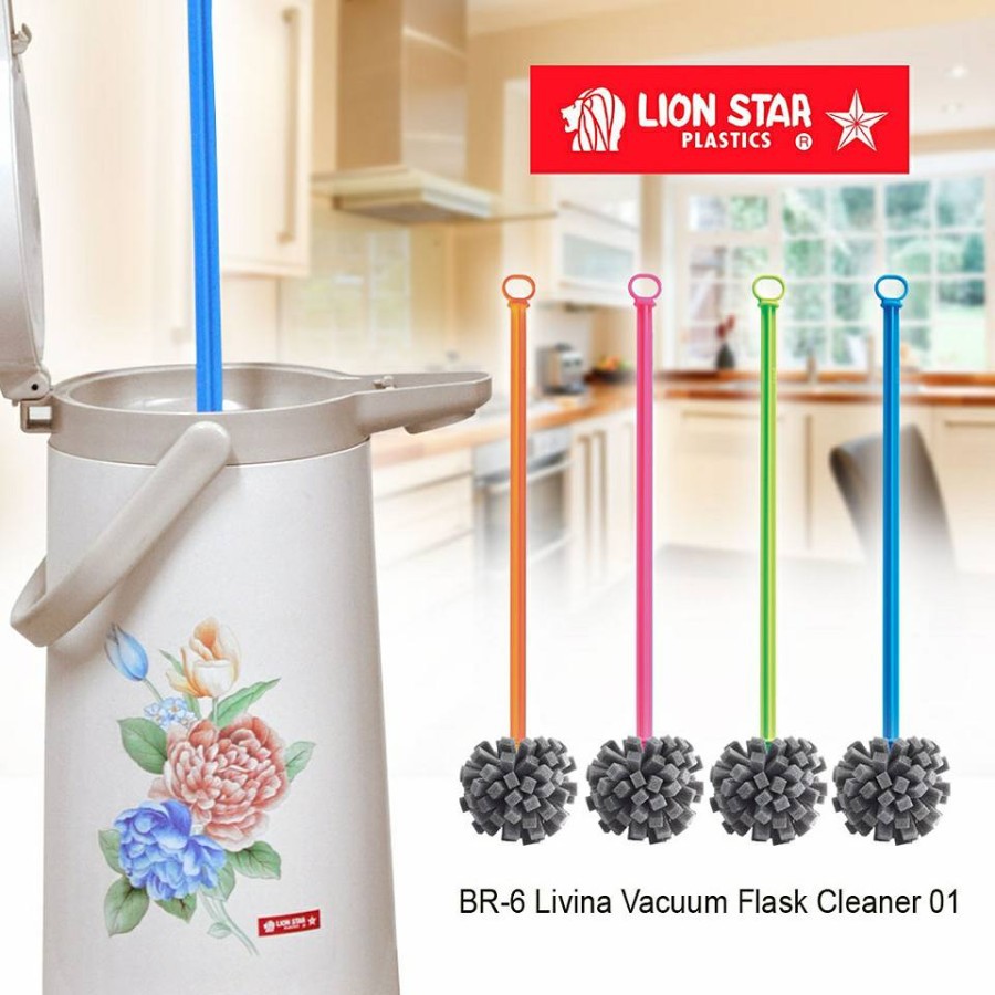 BR-6 Livina Vacuum Flask Cleaner 01 / sikat thermos / sikat spons lion star