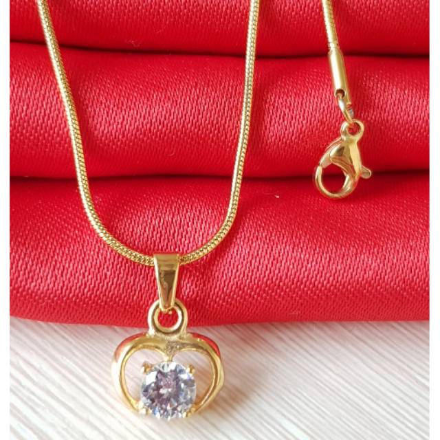 Kalung fashion import / kalung titanium gold Apple