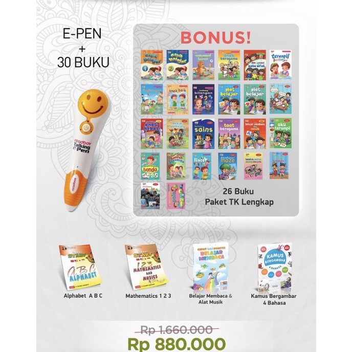 

E-pen + 30 buku 4 bahasa (Indo, English, Mandarin, Japanese)