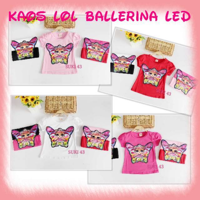 KAOS ANAK LOL BUTTERFLY LED / KAOS ANAK PEREMPUAN
