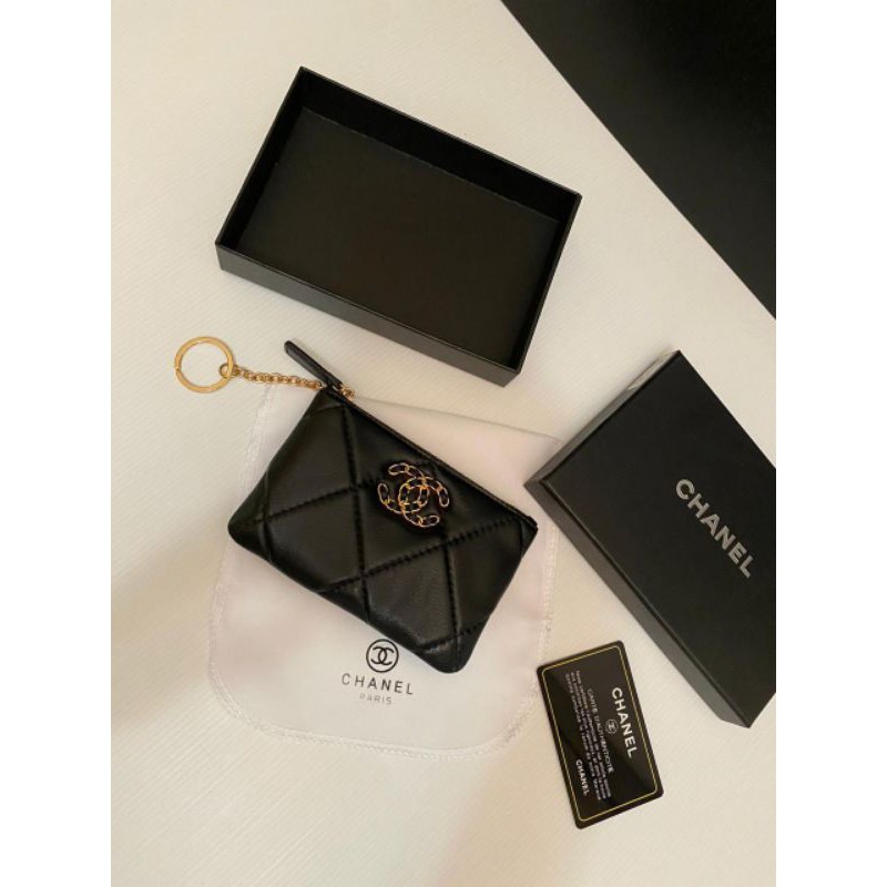 CHANEL 19 LAMBISKIN MINI KEY CHAIN