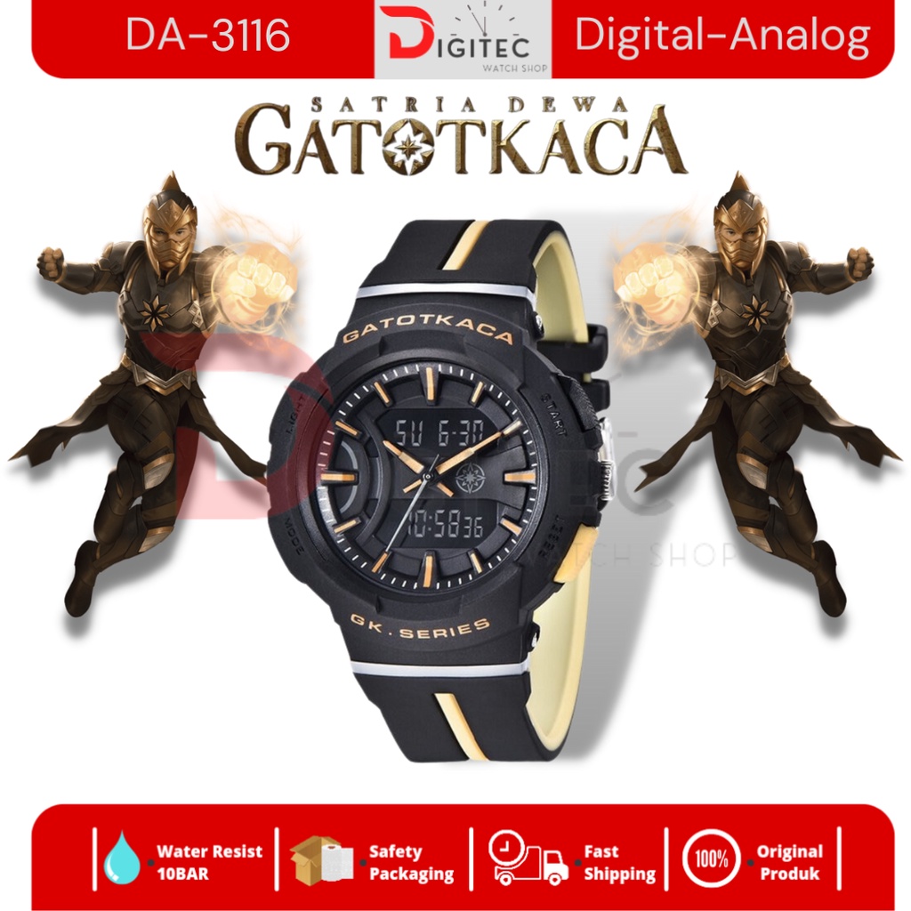 Jam Tangan DIGITEC x GATOTKACA DA-3116T/DG3116/DA 3116GK/DA3116 LIMITED EDITION Digitec Original 100