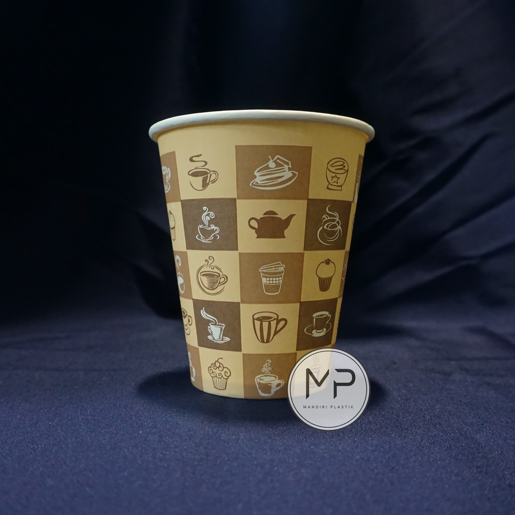 Paper Cup Papercup Gelas Kertas Kopi Motif 8oz Tanpa Tutup 50pcs Shopee Indonesia 0948