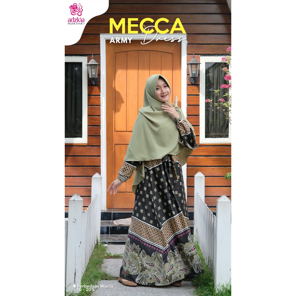Mecca Dress Army Original Adzkia Hijab Syari /Gamis Jumbo / Gamis Modern / Grosir Gamis