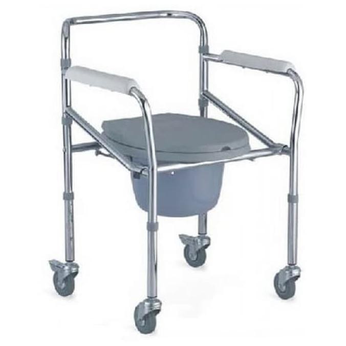 Commode Chair Kuri BAB Kursi Buang Air Besar ( Dengan Roda )