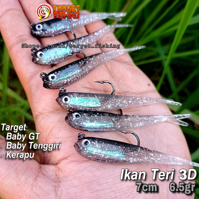 Soft Lure Ikan Teri 6.5gr - Umpan Casting UL Pantai / Karang Dangkal / Tambak