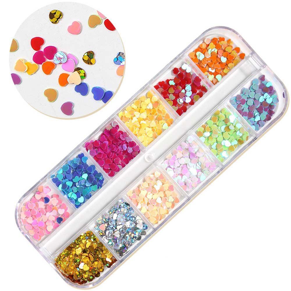 Mxbeauty 3D Stiker Kuku Set Aurora Lucu Kupu-Kupu Bulu Kuku Rhinestones Bintang Hati Kuku Payet DIY Dekorasi Kuku