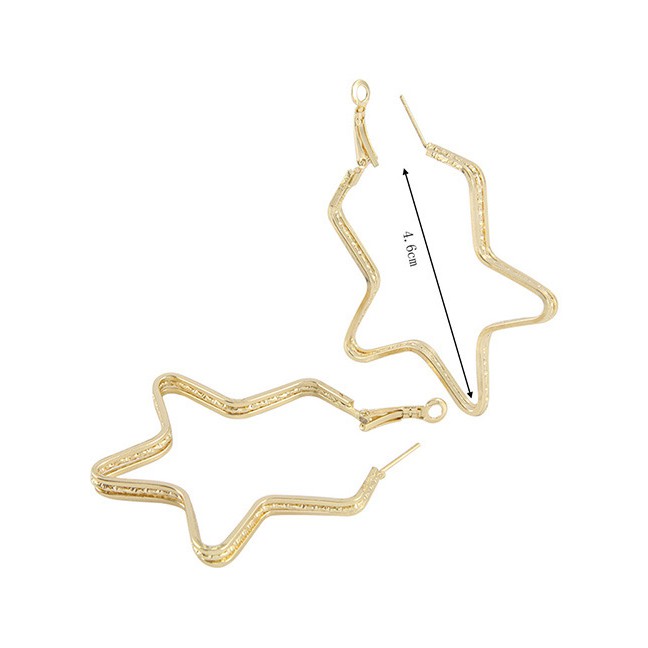 LRC Anting Tusuk Fashion Star Shape Decorated Earrings