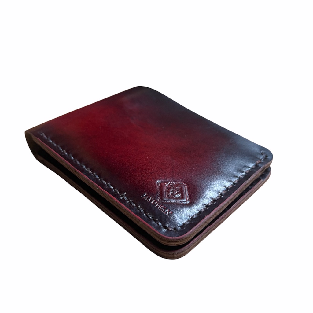 Jayuwan JYB05 Dompet Pria Kulit Sapi Asli Handmade Gradasi Merah Istimewa