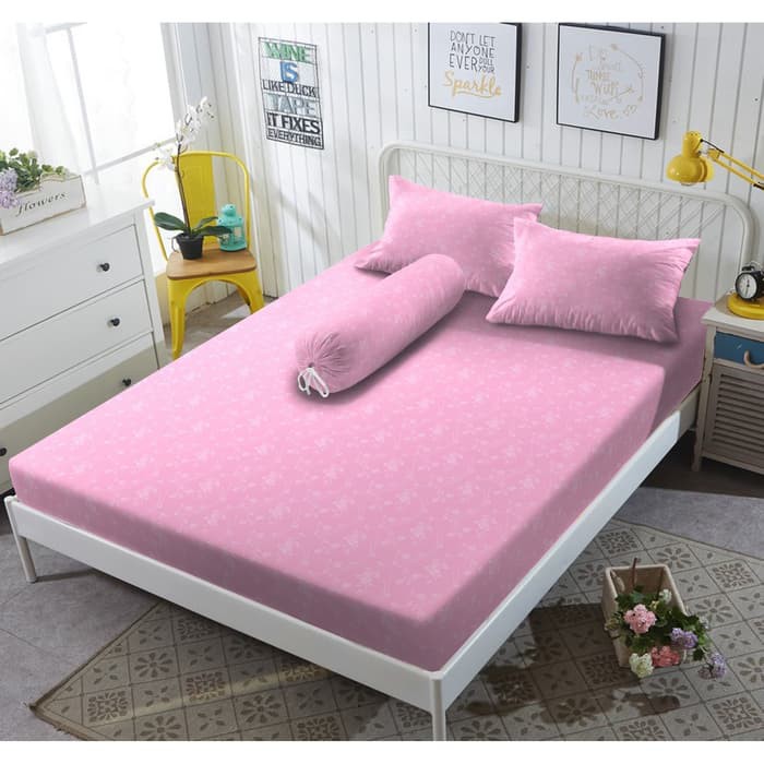 SPREI POLOS KINTAKUN EMBOSSED QUEEN 160X200 LIGHT PINK