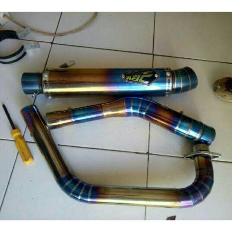 knalpot JRM bluemoon satria Fu fi GSX Vixion R15 Scorpio Jupiter MX king