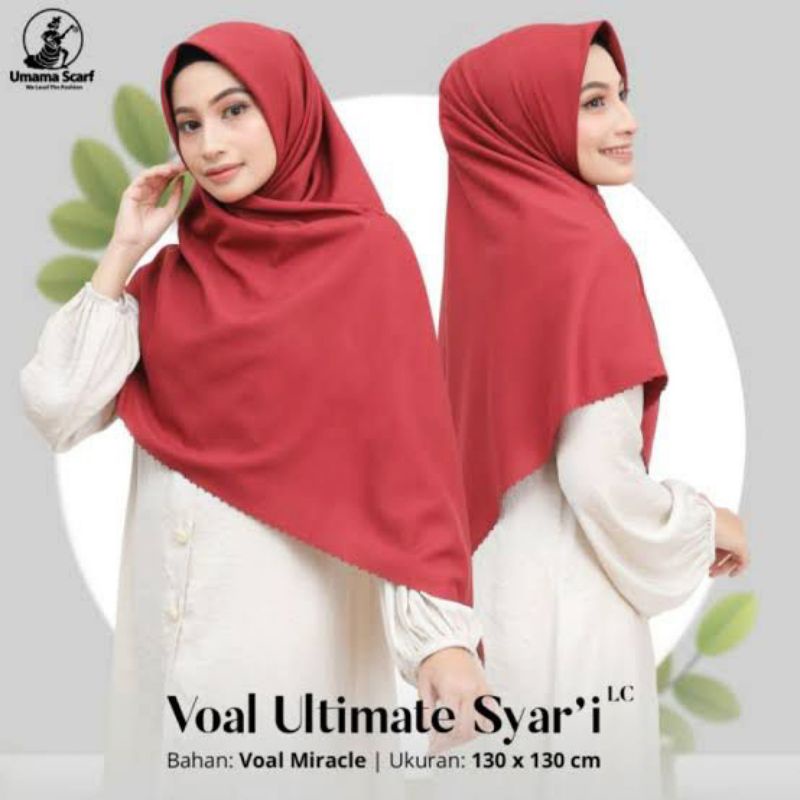 Jilbab Hijab Kerudung Square Segi 4 Jumbo Voal Ultimate Syar,i Original Umama