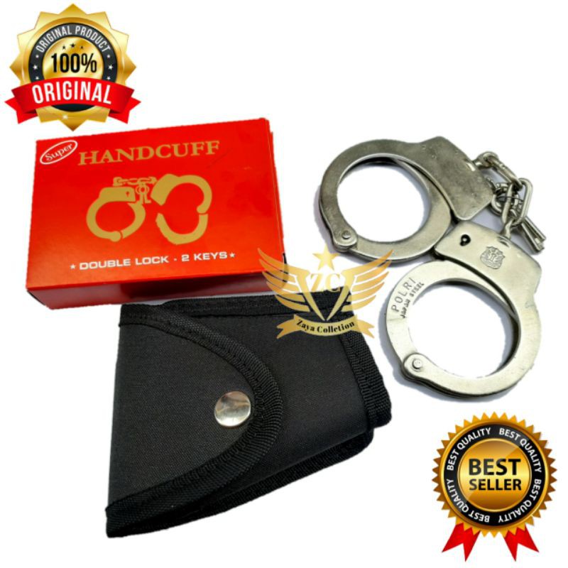 Borgol Tangan Handcuff Borgol security Borgol polisi Borgol plus sarung