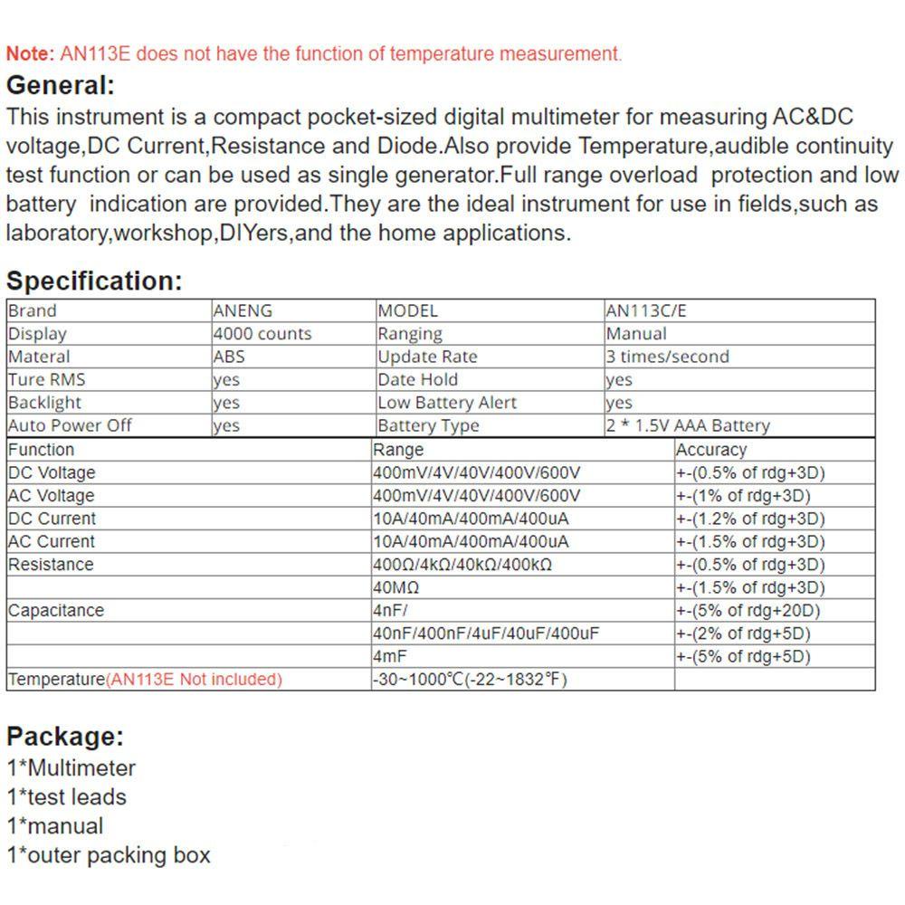 Solighter Digital Smart Multimeter Multifungsi AC/DC Ammeter Detector Alat Digital Profesional Meter