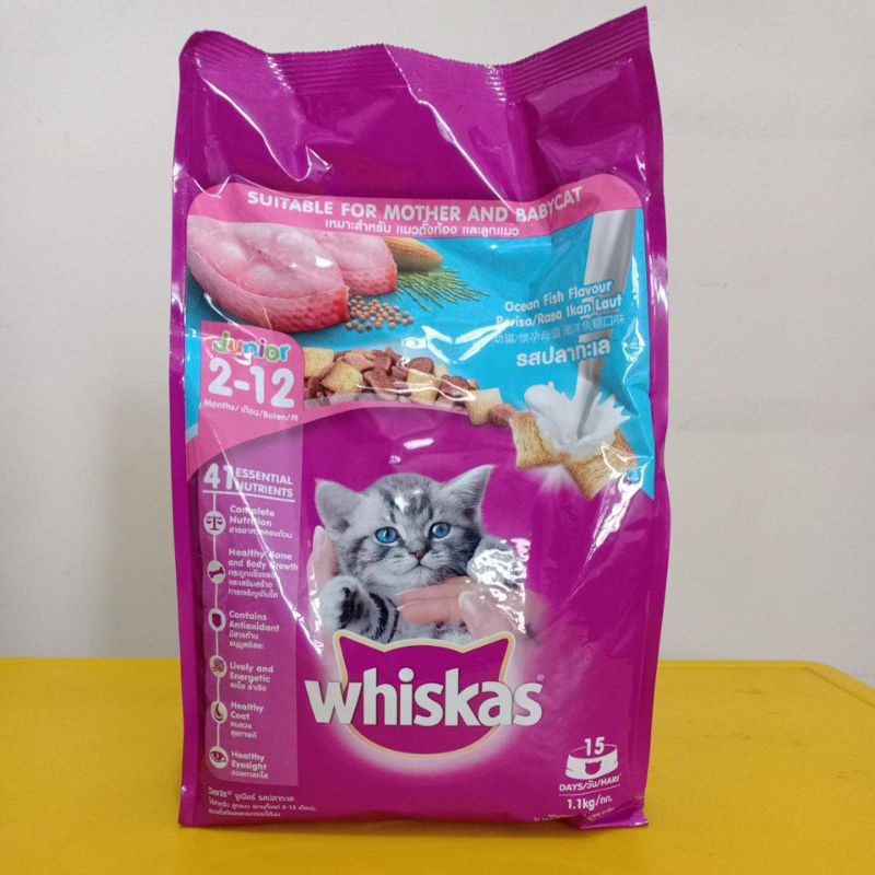 Whiskas Junior Ocean Fish 1,1kg / catfood makanan kucing kering