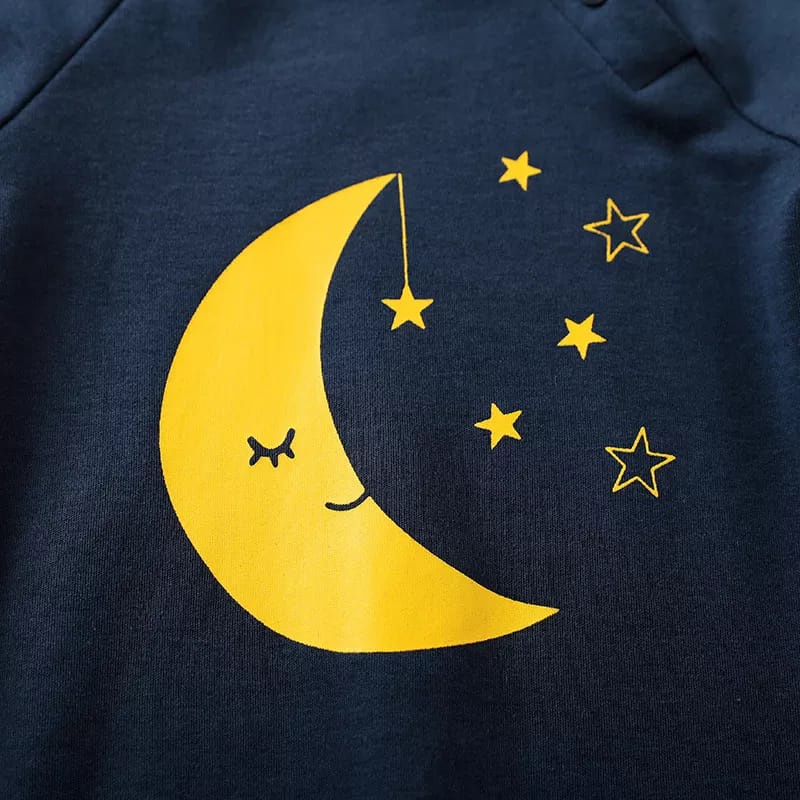 JUMPER BAYI MOTIF BULAN NAVY / BAJU BAYI UNISEX / JUMPER LUCU BAYI 0-1TAHUN BAJU BAYI IMPORT BA-298