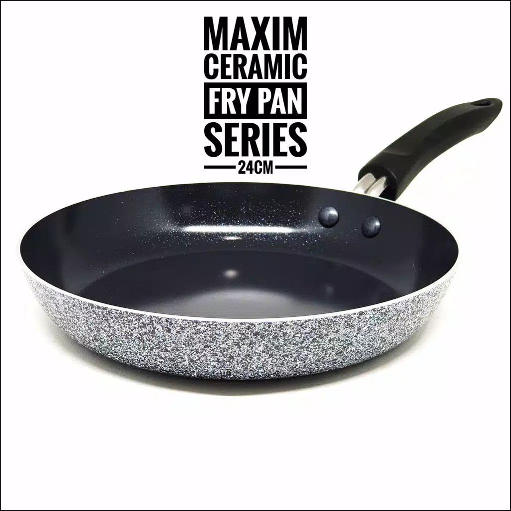 Maxim 24cm Fry Pan Ceramic Teflon Anti Lengket Panci Keramik Wajan Penggorengan