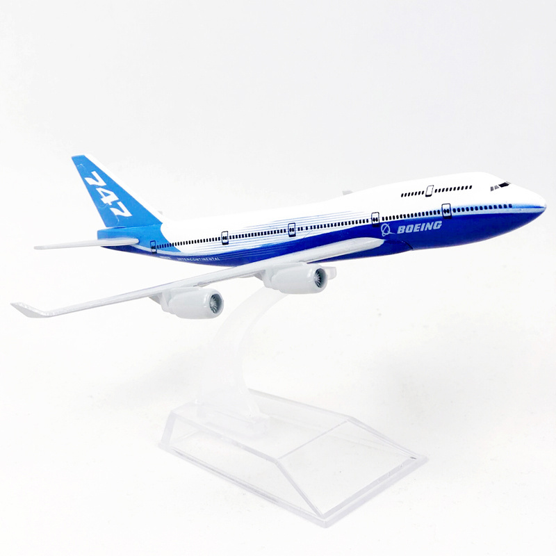 Boeing 747 B747 Model Pesawat Terbang Die-cast Bahan Metal 16CM Untuk Dekorasi