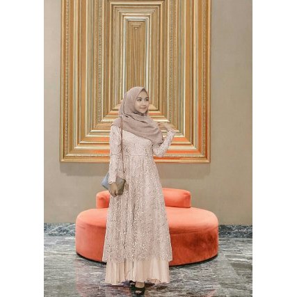 atk Dress Alaina Coksu VZ maxi hijab syari wanita coksu hijau panjang XL modis nyaman dan murah