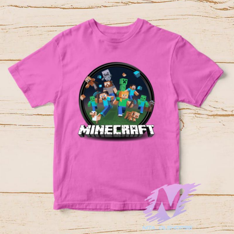 kaos anak minicraft baju karakter anak minecraft