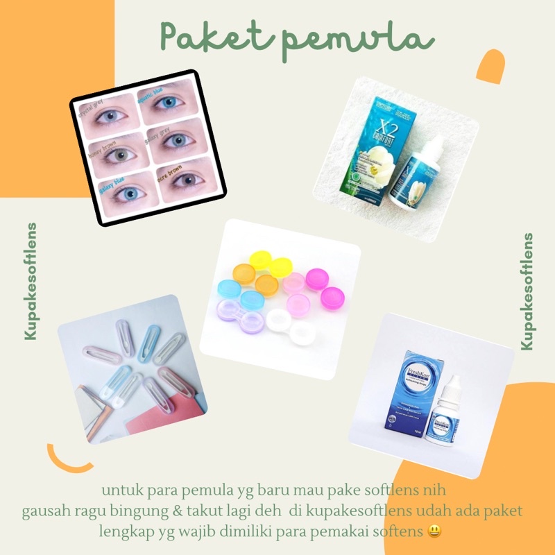 KUPAKESOFTLENS Paket Pemula Pilihan Softlens Natural atau Glamour