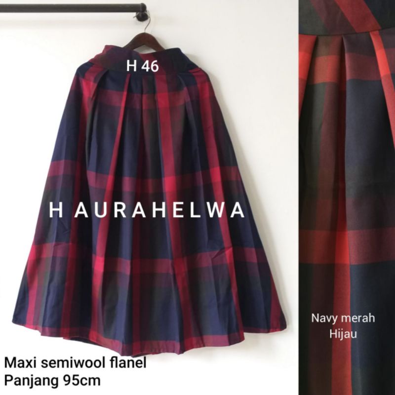 ROK FLANEL IMPORT PANJANG HAURAHELWA /ROK TARTAN FLANEL PANJANG-1