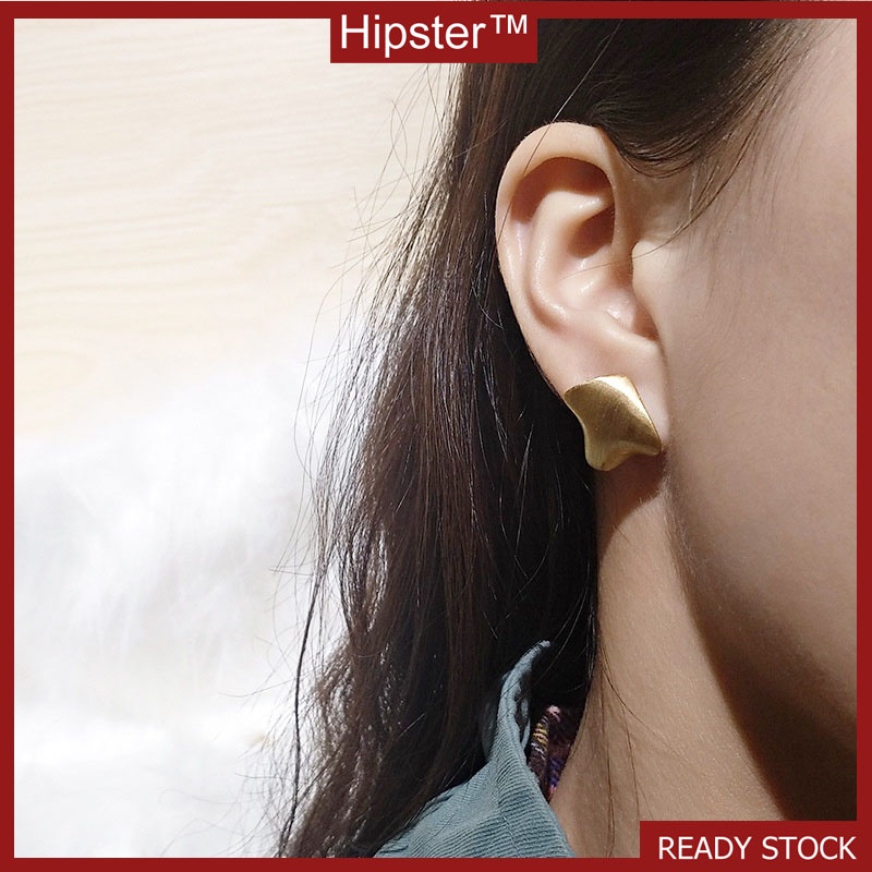 INS Cold Style S925 Silver Irregular Surface Ear Studs