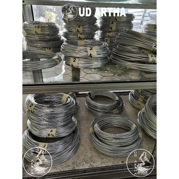 Kawat Bonsai Alumunium Putih/Silver Doff berkualitas Paktetan 5kg dengan ukuran 1mm, 2mm, 3mm, 4mm, 