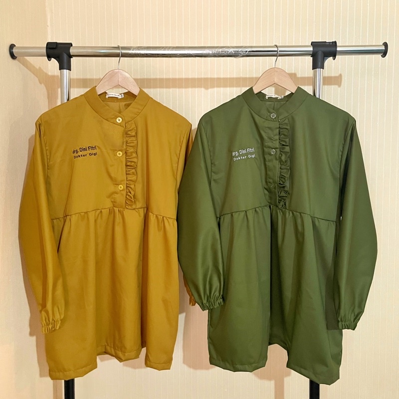 scrub baju jaga BABYDOLL KANCING 3 Bumil Dan Busui friendly / SCRUB BAJU JAGA DOKTER PERAWAT / SERAG