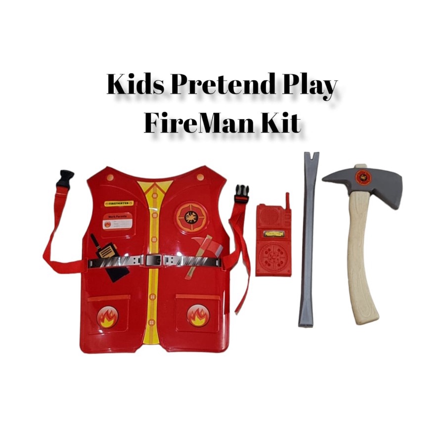 M189 Mainan Edukasi Anak Kostum Pemadam Kebakaran Fire Man Rompi Set (MBS)
