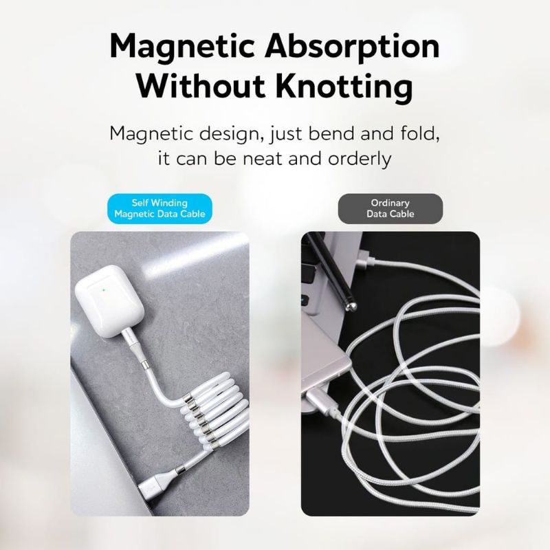 hokkiterus21 KABEL DATA GULUNG magnet fast charging iphone micro type c usb lightning magnetic ori