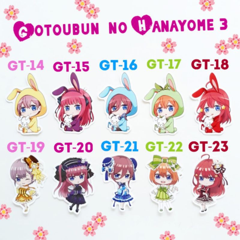 Sticker Anime Gotoubun No Hanayome 3 / 5-toubun