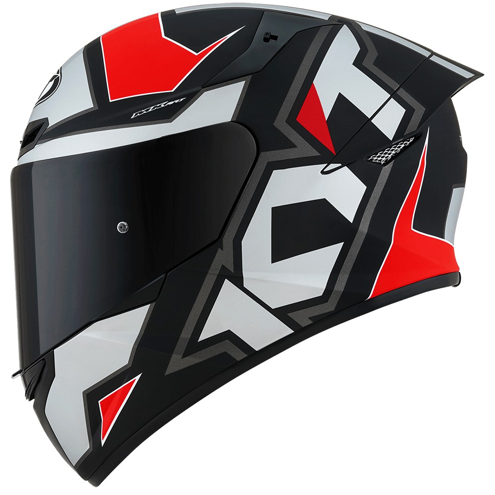 HELM KYT TT COURSE ELECTRON (VISOR CLEAR) - MATT GREY/RED