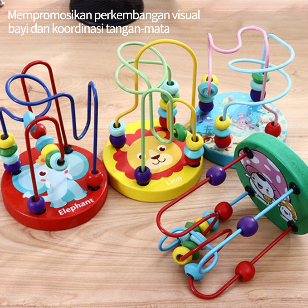 Ivorybaby mainan edukasi anak bayi Mini Round Beads montessori toys