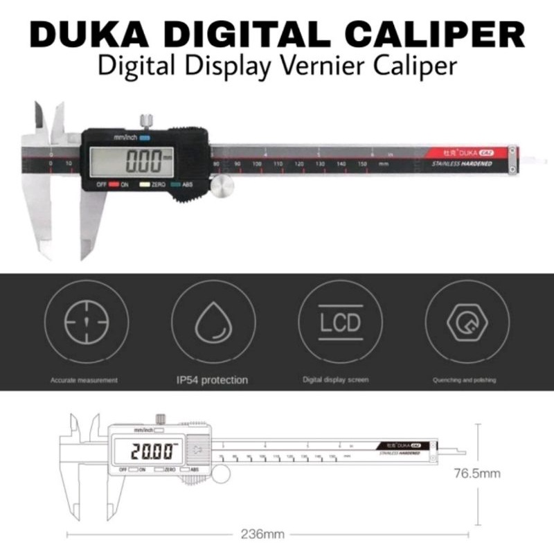 DUKA Digital Caliper CA2-Sigmat Jangka Sorong Pemgukur