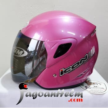 GM Helm ICON SOLID   Merah Muda  M   MEDIUM Berkualitas