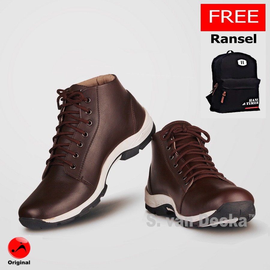 Sepatu Kasual Casual Sneakers Pria + Gratis Ransel S. van Decka R-XWER10K