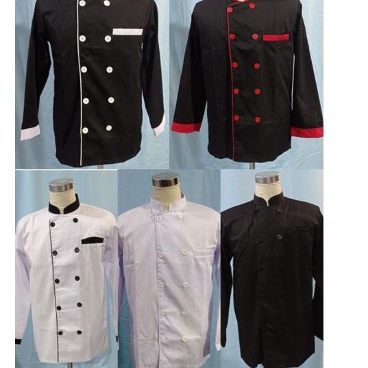 Terlaris.. Baju Chef-baju koki-Baju koki lengan panjang-baju koki pria/wanita-seragam koki/koki hita
