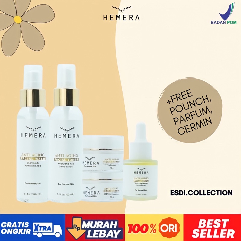 HEMERA ANTI AGING 5 in 1 | ORIGINAL KECANTIKAN PERAWATAN WAJAH PENGHILANG FLEX HITAM WAJAH PAKET SKI