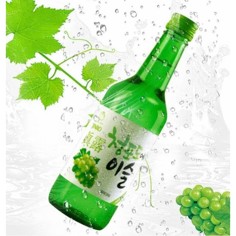 Soju Jinro Greengrape anggur  360ml botol Chamisul Jinro Chamisul Anggur Soju import 360ml Soju Korea jinro Anggur